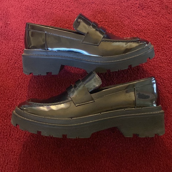 Zara lug sole patent leather slip on platform loafers 39 - Picture 8 of 9